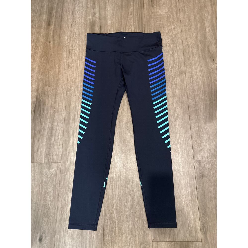 Gap Fit Leggings Navy Blue w Teal Accents Size M